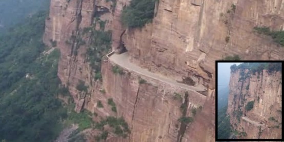 Guoliang Tünel Yolu - Çin. Dağın kenarına oyulmuş bu yol fantastik viraj ve tünelleri ile ünlü.