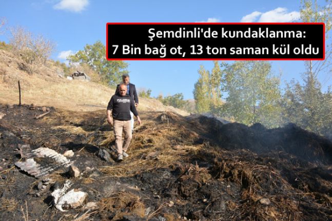 Şemdinli'de kundaklanma: 7 Bin bağ ot, 13 ton saman kül oldu