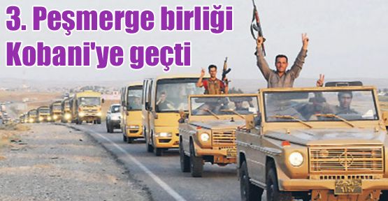 3. Peşmerge birliği Kobani'ye geçti