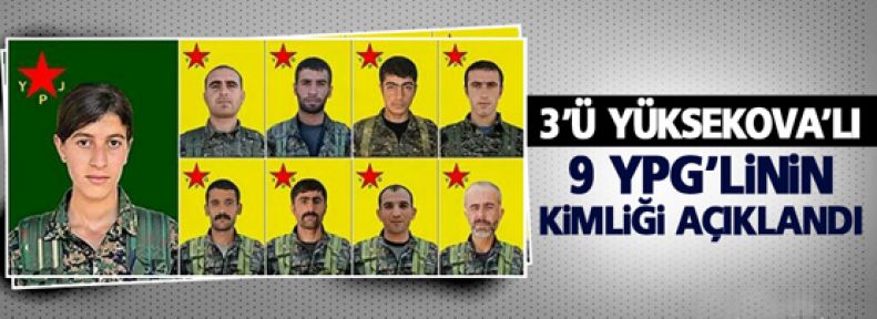 3'ü Yüksekova'lı 9 YPG'linin kimliği açıklandı