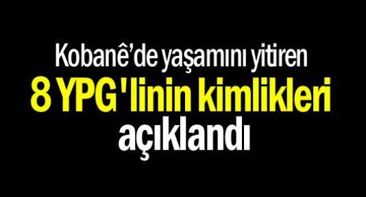 8 YPG/YPJ savaşçısının kimlikleri açıklandı