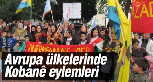 Avrupa'da Kobani eylemleri sürüyor