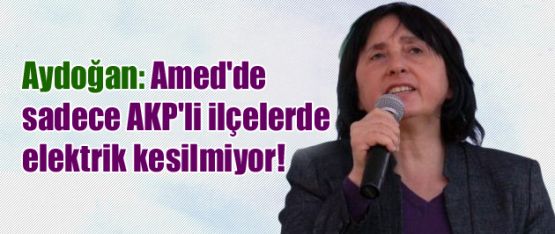 Aydoğan: Amed'de sadece AKP'li ilçelerde elektrik kesilmiyor!