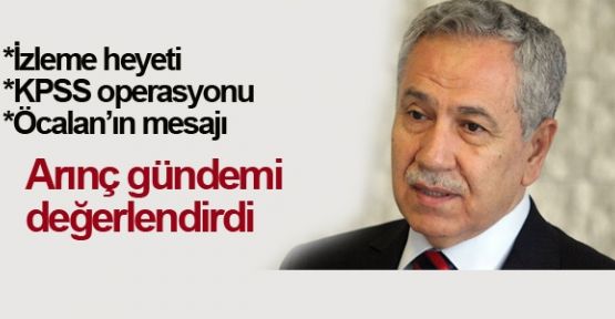 Başbakan Yardımcısı Bülent Arınç: İzleme Heyeti kabulümüzdür