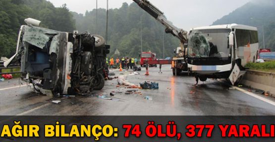 Bayram tatilinde kaza bilançosu ağır: 74 ölü, 377 yaralı