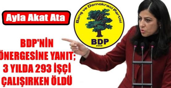 BDP'nin önergesine yanıt; 3 yılda 293 işçi çalışırken öldü