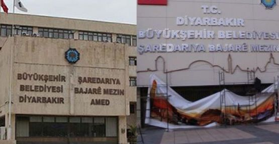 Belediye binasındaki Kürtçe-Türkçe tabela değiştirildi