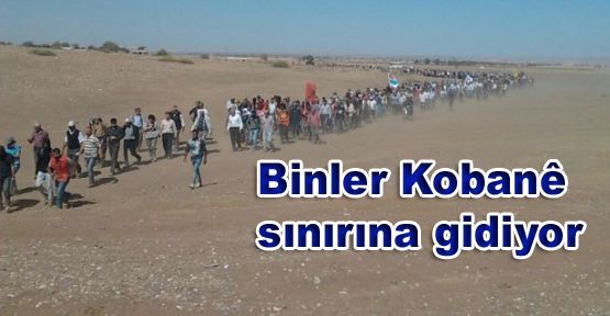 Binler Kobanê sınırına gidiyor