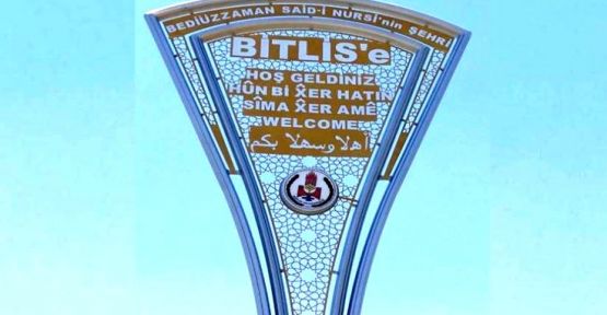 Bitlis'te hatalı Kürtçe tabela