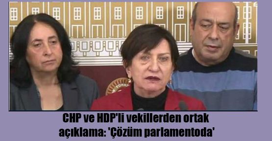 CHP ve HDP'li vekillerden ortak açıklama: 'Çözüm parlamentoda'