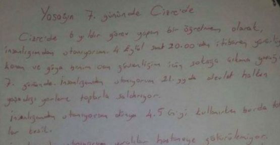 Cizre'den bir öğretmen anlatıyor: 'Burada cephane yok, sivil insanlar öldürülüyor'