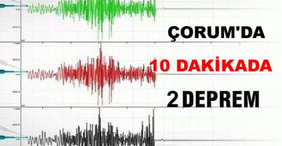 Çorum'da 10 dakikada iki deprem