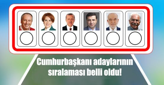 Cumhurbaşkanı adaylarının sıralaması belli oldu!