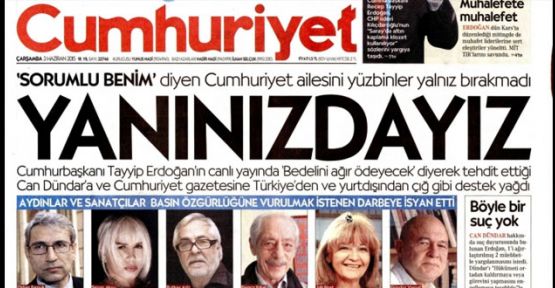 Cumhuriyet'e destek: Yanınızdayız