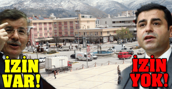 Davutoğlu'na izin var, Demirtaş'a yok'