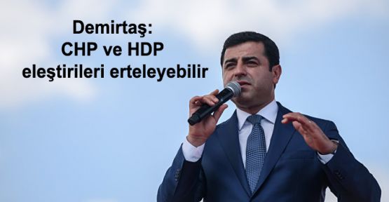 Demirtaş: CHP ve HDP eleştirileri erteleyebilir