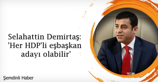 Demirtaş: 'Her HDP'li eşbaşkan adayı olabilir'