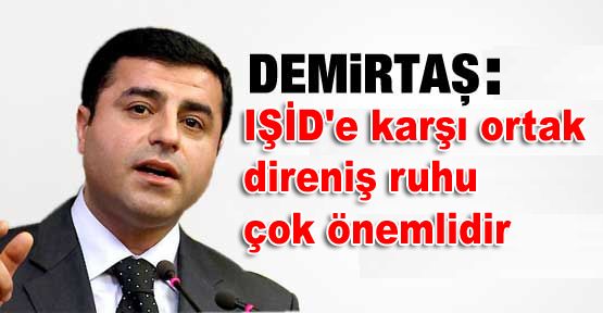 Demirtaş: IŞİD'e karşı ortak direniş ruhu çok önemlidir