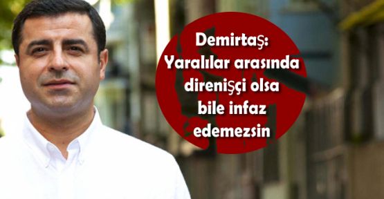 Demirtaş: Yaralılar arasında direnişçi olsa bile infaz edemezsin