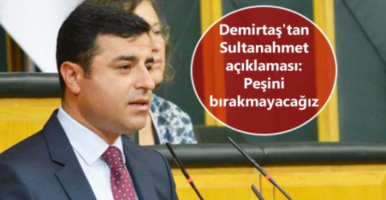Demirtaş'tan Sultanahmet açıklaması