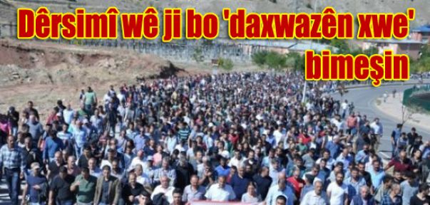 Dêrsimî wê ji bo 'daxwazên xwe' bimeşin