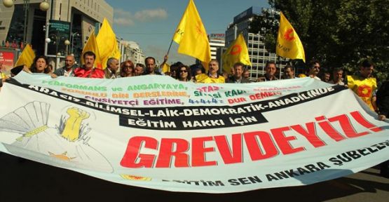 Eğitim emekçileri grevdeydi