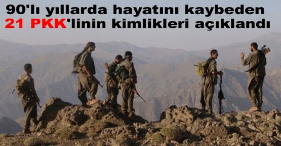 Yaşamını yitiren 21 PKK'linin kimlikleri açıklandı