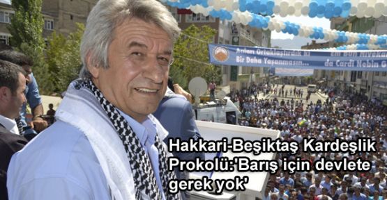 Hakkari-Beşiktaş Kardeşlik Prokolü: 'Barış için devlete gerek yok'