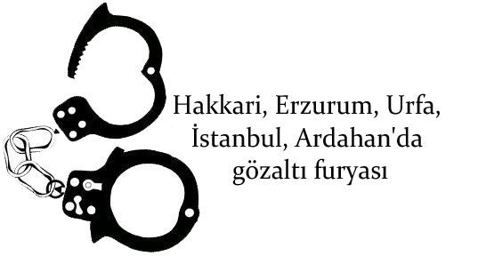 Hakkari, Erzurum, Urfa, İstanbul, Ardahan'da gözaltı furyası