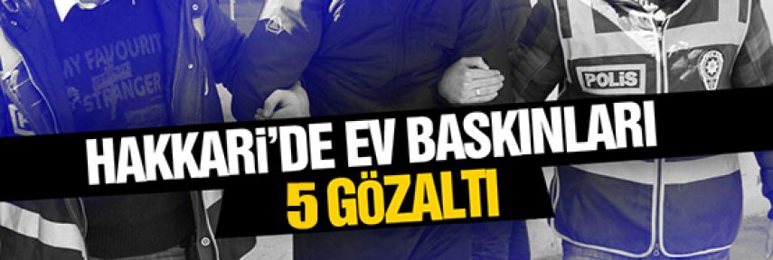 Hakkari ev baskınları: 5 gözaltı
