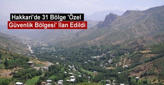 Hakkari ve ilçelerinde 31 bölge 'özel güvenlik bölgesi' ilan edildi  