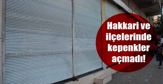 Hakkari ve ilçelerinde kepenkler açmadı!