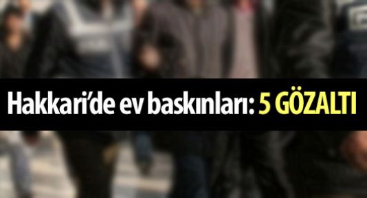 Hakkari'de polis baskını: 5 gözaltı
