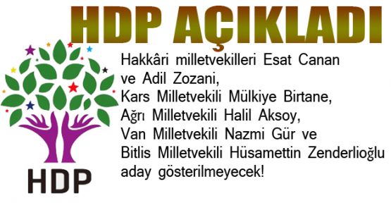 HDP Aday gösterilmeyecek milletvekillerinin isimlerini açıkladı