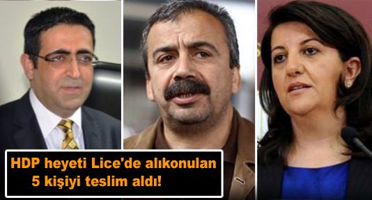 HDP heyeti Lice'de alıkonulan 5 kişiyi teslim aldı