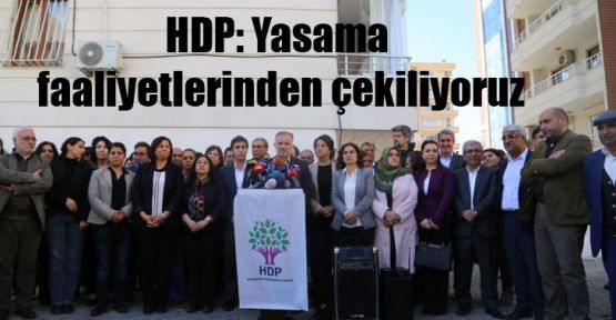 HDP: Yasama faaliyetlerinden çekiliyoruz