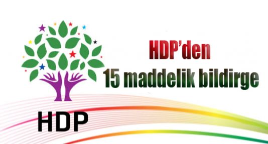 HDP'den 15 maddelik bildirge