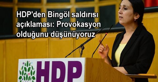 HDP: Bingöl saldırısını provokasyon olduğunu düşünüyoruz