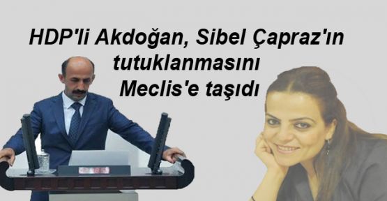 HDP'li Akdoğan, Çapraz'ın tutuklanmasını Meclis'e taşıdı