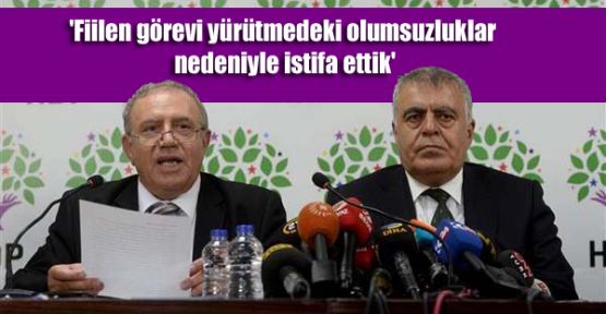 'Fiilen görevi yürütmedeki olumsuzluklar nedeniyle istifa ettik'