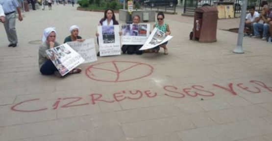 Hopalı kadınlardan 'Cizre'ye ses ver' eylemi