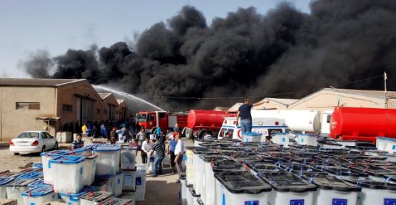 Irak'ta oyların bulunduğu depoda yangın çıktı