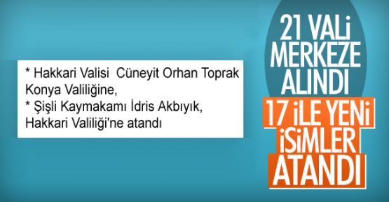 İstanbul, Ankara ve Hakkari'de valiler değişti