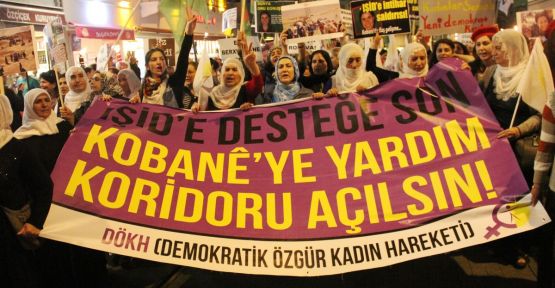 İstanbul’da kadınlardan meşaleli Kobanê yürüyüşü