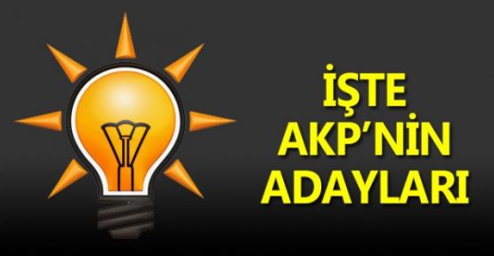 İşte AKP'nin adayları