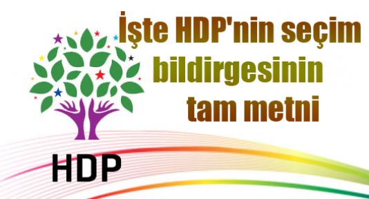İşte HDP'nin seçim bildirgesinin tam metni