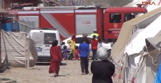 Kahramanmaraş çadır kentinde yangın!... 2 ölü!