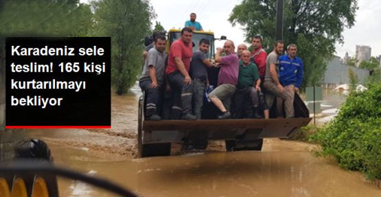 Karadeniz'de sel: Köprüler yıkıldı, 165 kişi mahsur kaldı!