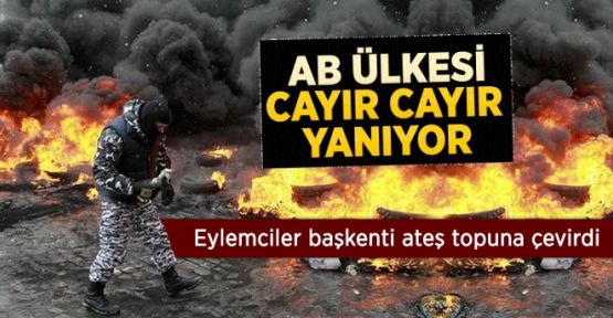 Kiev'de Saldırılar Arttı, Meydan Cayır Cayır Yanıyor