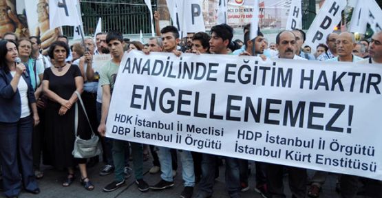 Kürtçe eğitim veren okulun mühürlenmesi protesto edildi